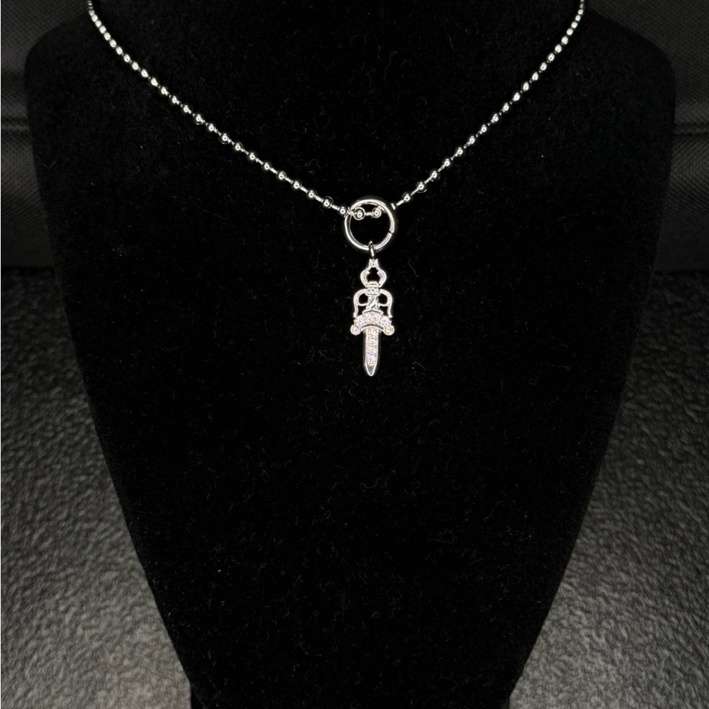 Chrome hearts studded dagger unisex necklace